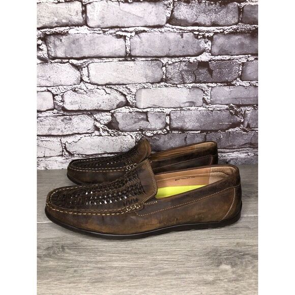 Florsheim Brown Leather BasketWeaves Driving Shoes Men Sz 11M US/44EU 13311-215 - Picture 3 of 16